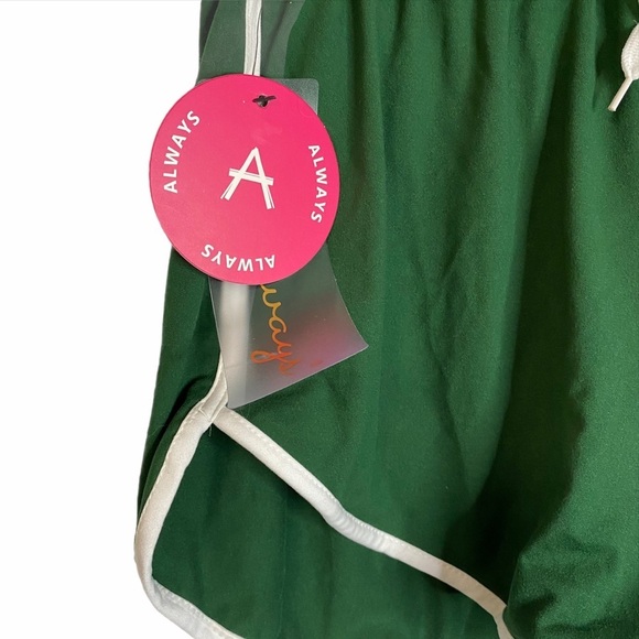 Always Green White Stripe High Waist Rise Athletic Running Shorts Medium M - Picture 4 of 8